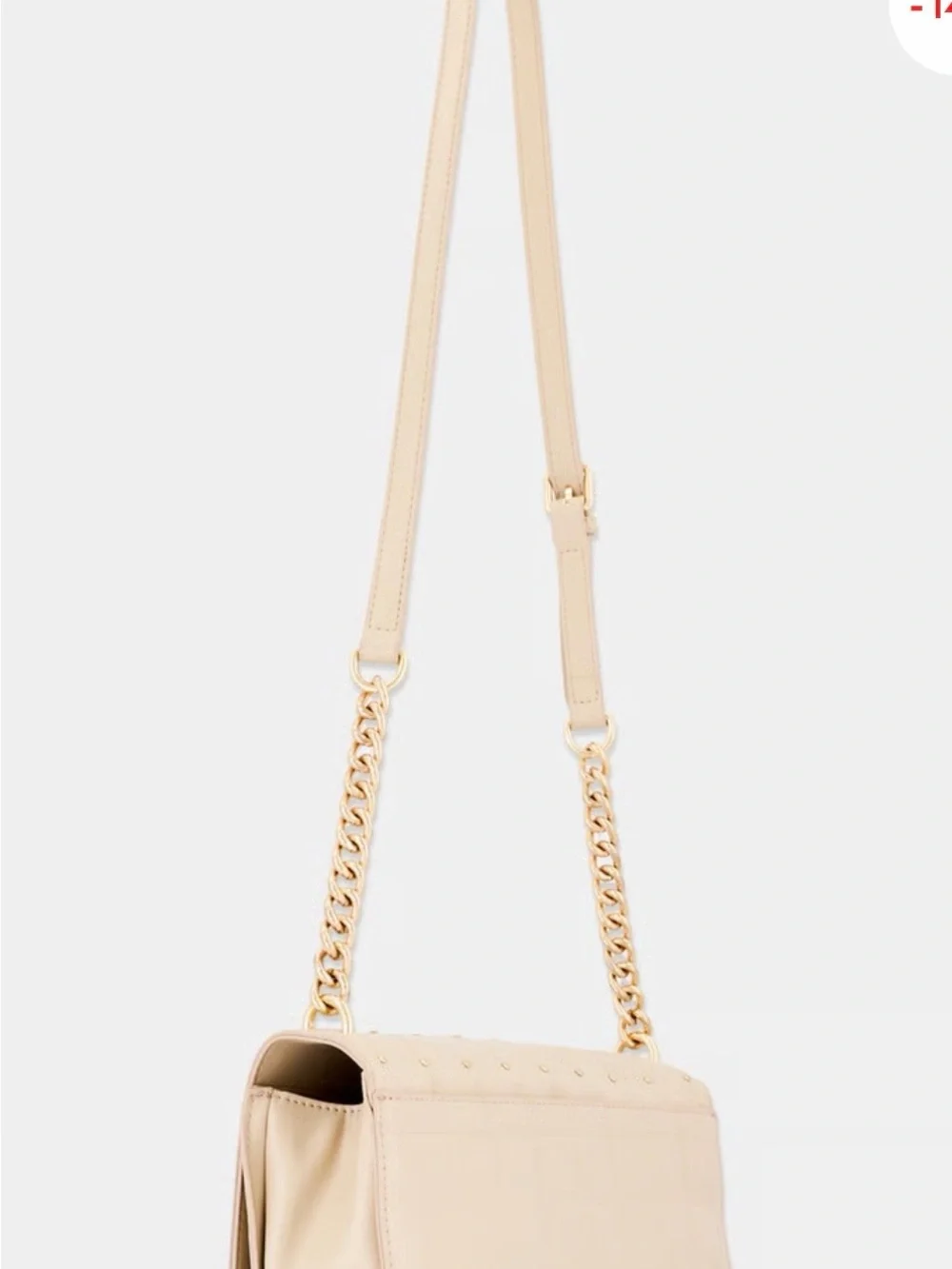 Rebecca Minkoff NWT Leather Chain Crossbody Bag Cream Gold